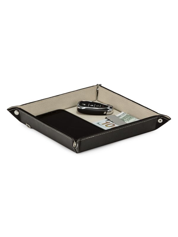 Bey-Berk Leather Valet Tray